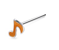 Musical Notation Shaped Silver Straight Nose Stud NSKA-852E
